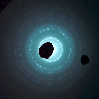 Diffraction pattern from polycrystalline hexagonal pyrolytic graphite